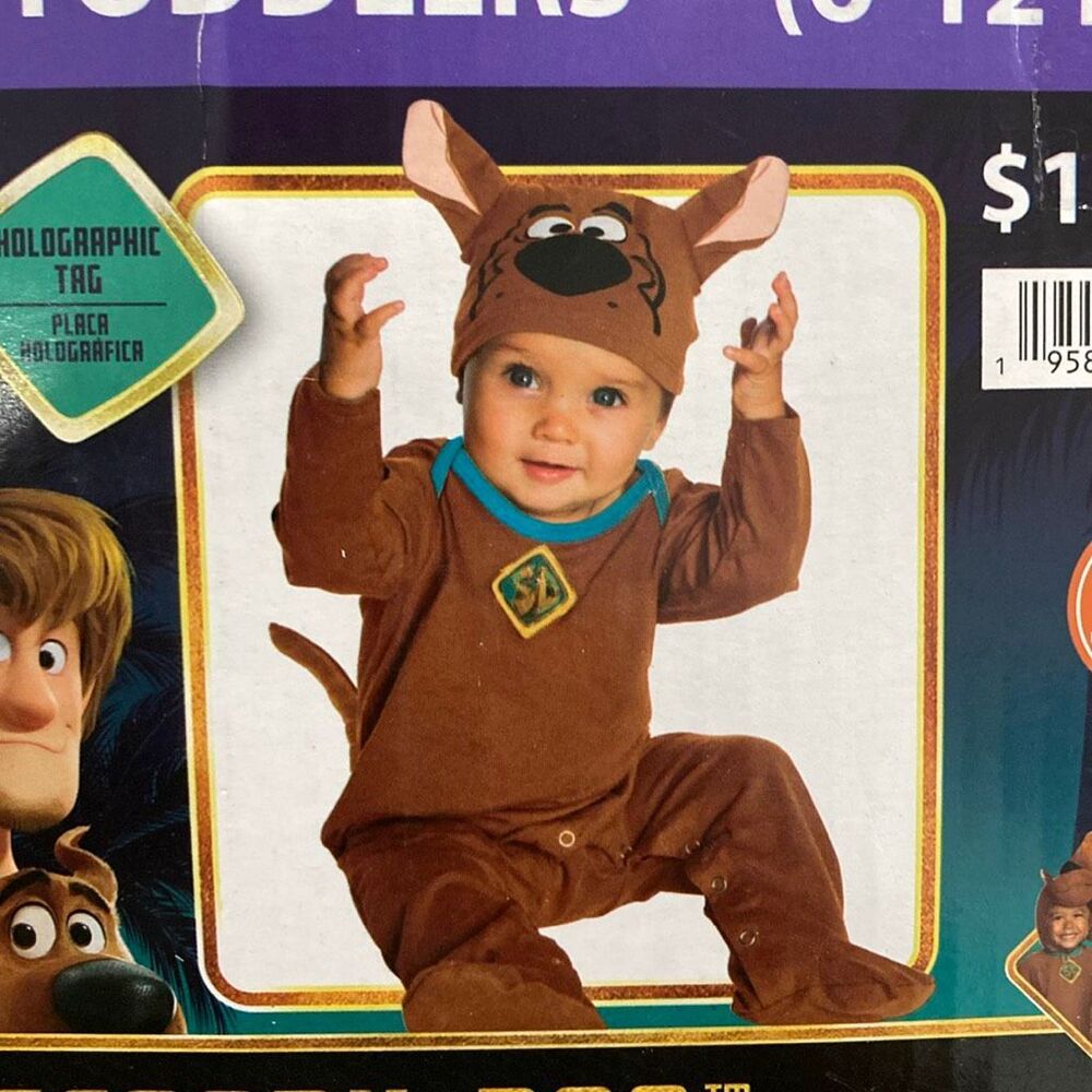 Scooby-Doo Baby Halloween Costume 6-12 Months Jumpsuit Tail & Headpiece